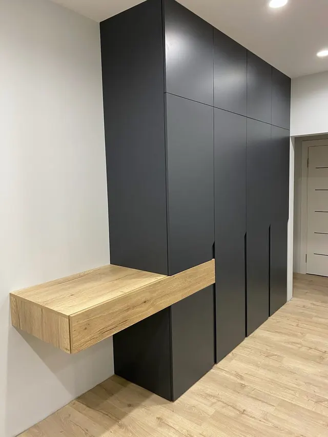 Wardrobe with floating desk