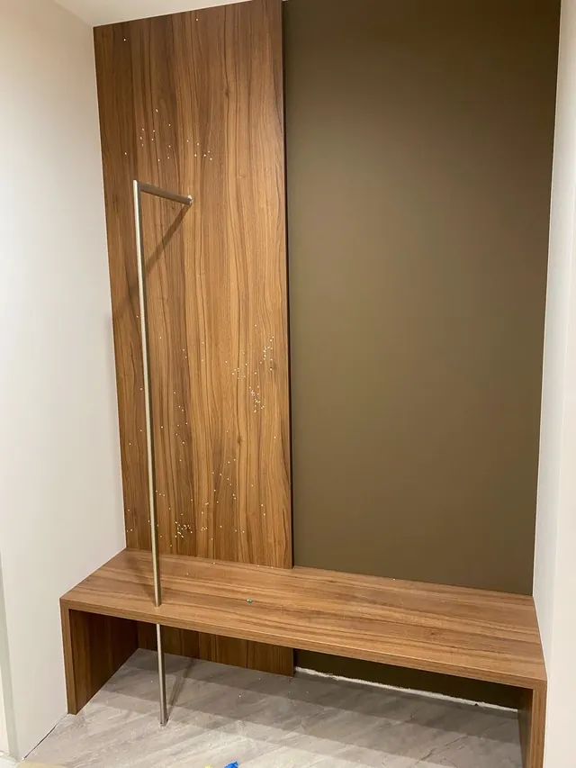 Entryway bench and coat panel